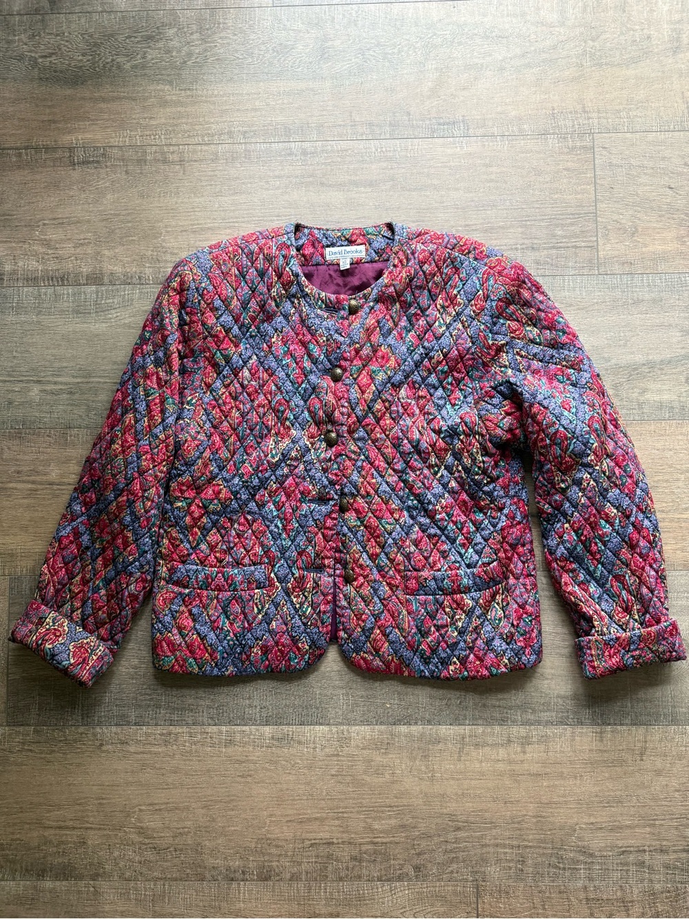 Vintage David Brooks Quilted Paisley Jacket | 100% Rayon